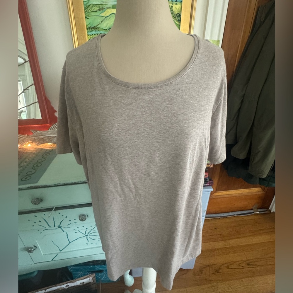Gudrun Sjoden Beige Women's Top XXL Organic Cotton Short Sleeve Tee Shirt VGUC